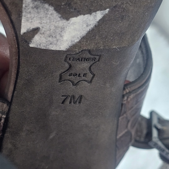 TORY BURCH Kayla Croc Leather Platform Sandals Heels - Picture 12 of 12